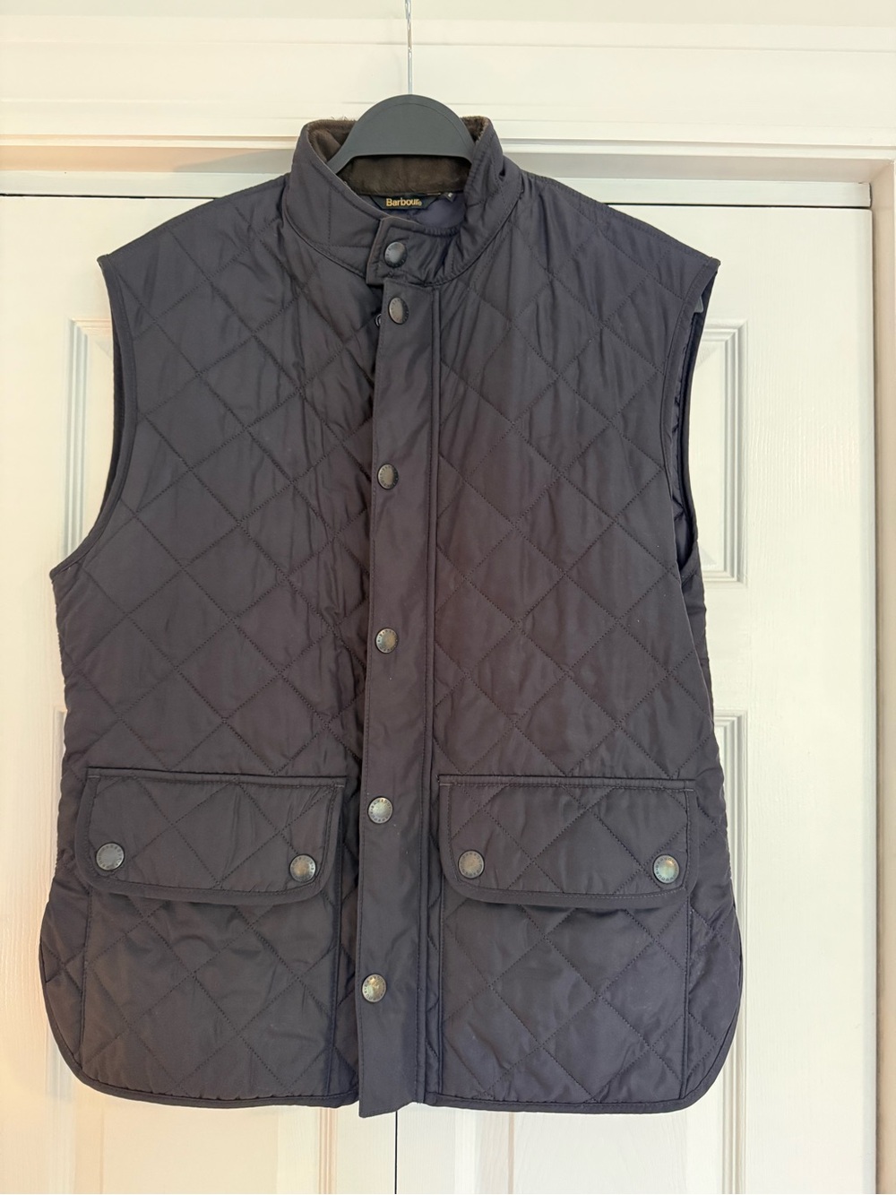 Barbour Quilted Dark Navy Sleeveless Vest Men’s